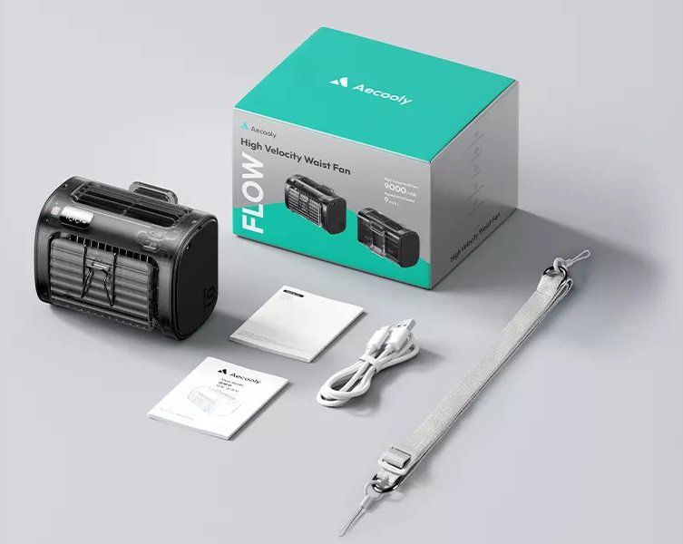 Aecooly Flow 01 PE02 4-in-1 Waist Fan - 9000mAh (12 Month Warranty)