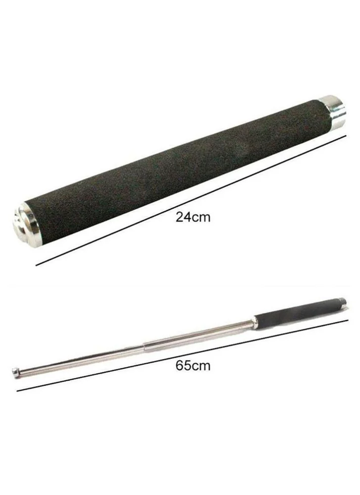 Silver Extendable Self Defence Rab Stick - 26 inch