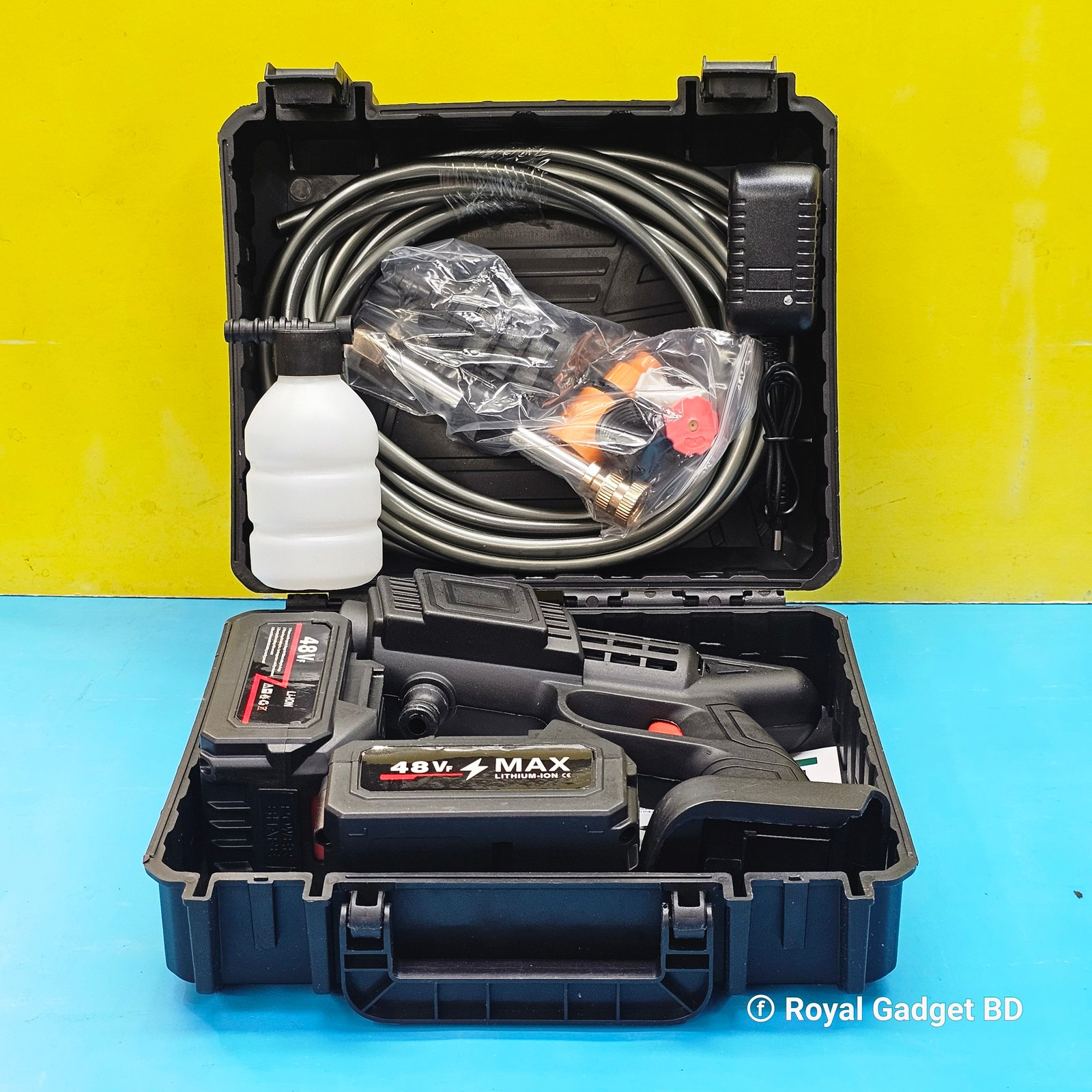 Portable Rechargeable Bike/Car Wash Gun - 10 Cell Double Battery