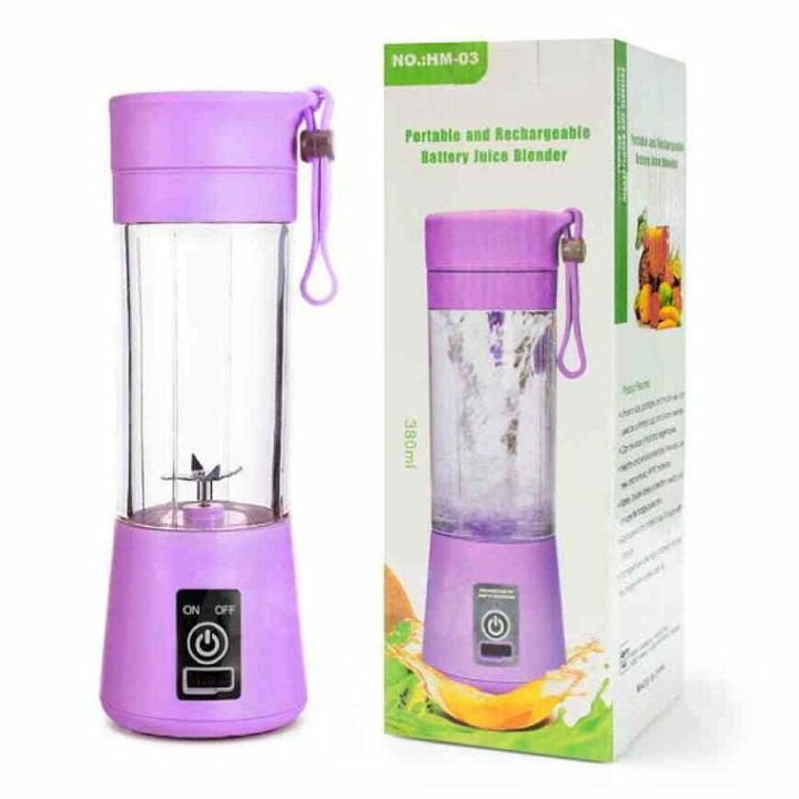 Juice Blender HM-03 Rechargeable 380ml Juicers & Fruit Extractors Multicolor