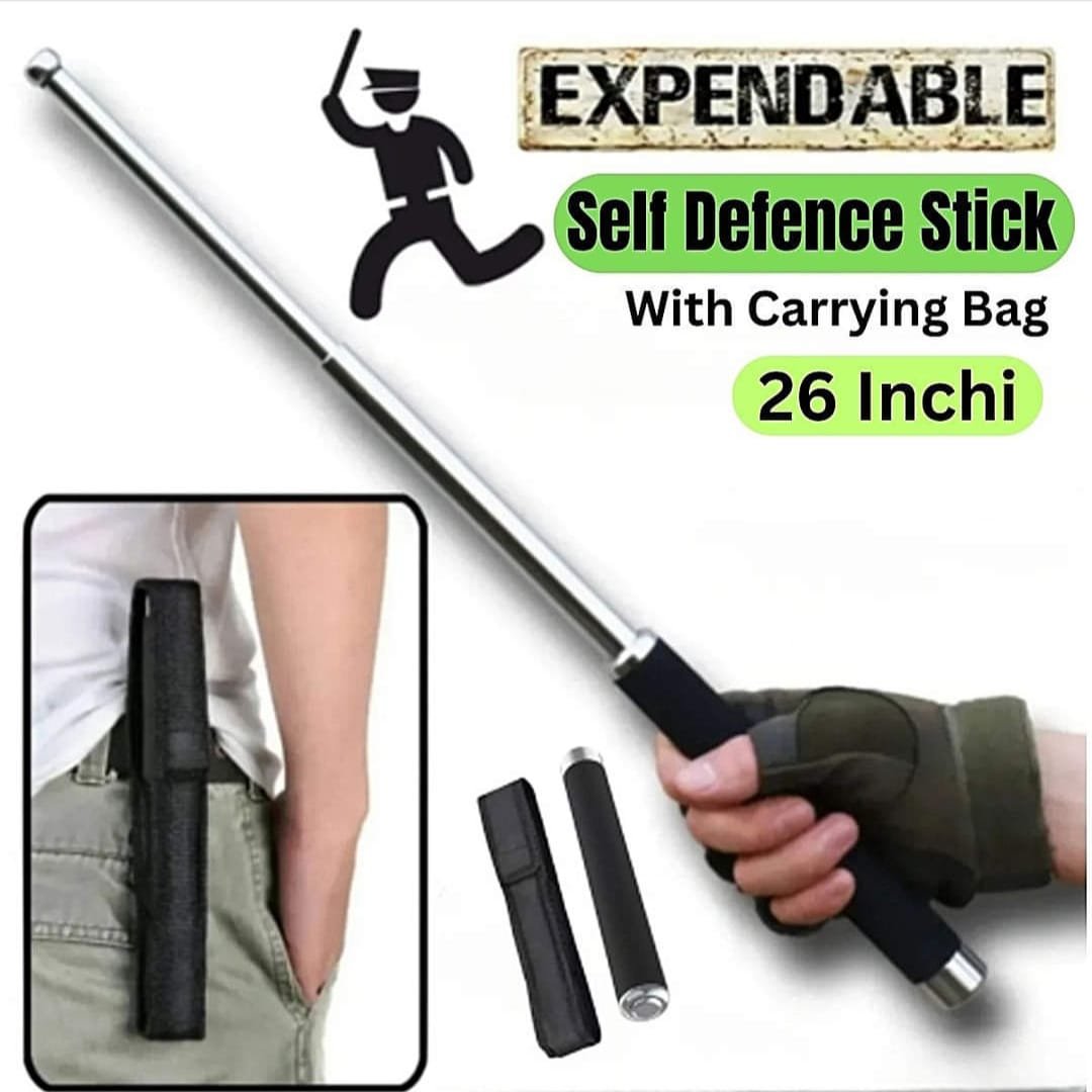 Silver Extendable Self Defence Rab Stick - 26 inch
